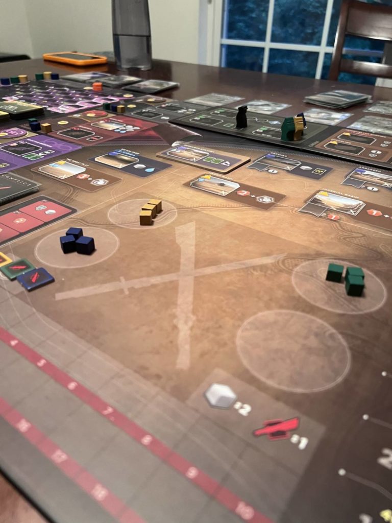 Dune Imperium game board with combat spaces